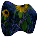 Blue Sunflower Velour Head Support Cushion View3