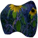 Blue Sunflower Velour Head Support Cushion View4