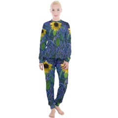 Blue Sunflower Women s Lounge Set by okhismakingart