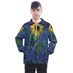 Blue Sunflower Men s Half Zip Pullover by okhismakingart