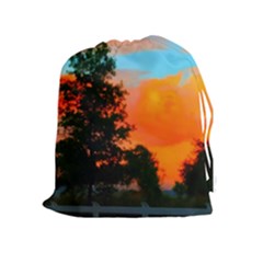 Neon Landscape Drawstring Pouch (xl) by okhismakingart