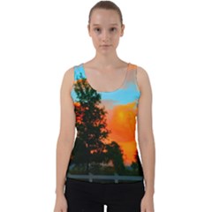 Neon Landscape Velvet Tank Top by okhismakingart