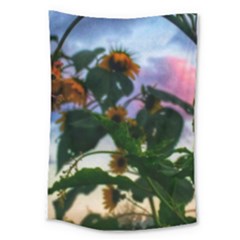 Sunflowers And Wild Weeds Large Tapestry by okhismakingart