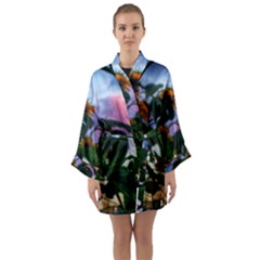 Sunflowers And Wild Weeds Long Sleeve Kimono Robe by okhismakingart