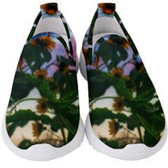 Sunflowers And Wild Weeds Kids  Slip On Sneakers by okhismakingart