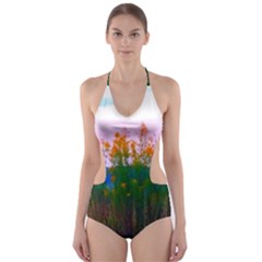 Field Of Goldenrod Cut-out One Piece Swimsuit by okhismakingart