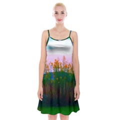 Field Of Goldenrod Spaghetti Strap Velvet Dress by okhismakingart