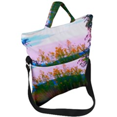 Field Of Goldenrod Fold Over Handle Tote Bag by okhismakingart