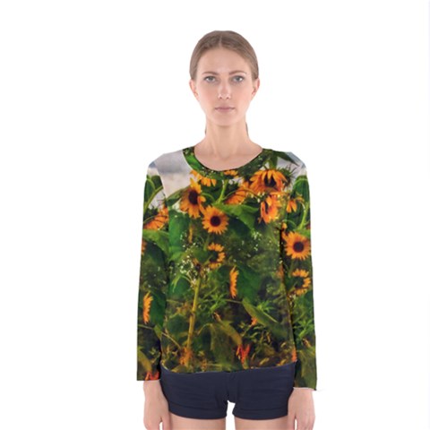 Sunflowers Women s Long Sleeve Tee by okhismakingart