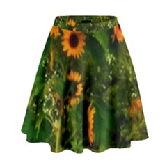 Sunflowers High Waist Skirt by okhismakingart