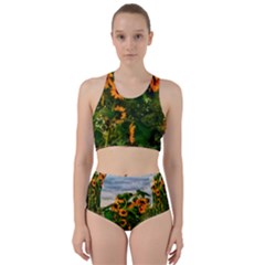 Sunflowers Racer Back Bikini Set by okhismakingart