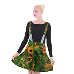 Sunflowers Suspender Skater Skirt by okhismakingart