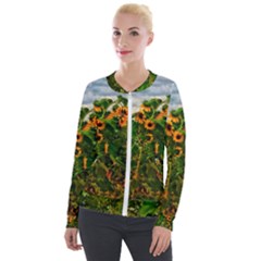 Sunflowers Velour Zip Up Jacket