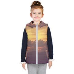 Early Sunset Kids  Hooded Puffer Vest by okhismakingart