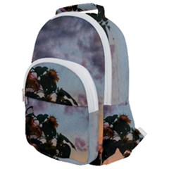 Sunflower Sunset Rounded Multi Pocket Backpack