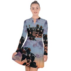 Sunflower Sunset Long Sleeve Panel Dress by okhismakingart