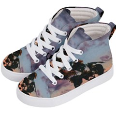 Sunflower Sunset Kids  Hi-top Skate Sneakers by okhismakingart