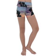 Sunflower Sunset Kids  Lightweight Velour Yoga Shorts