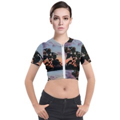 Sunflower Sunset Short Sleeve Cropped Jacket