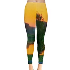 Lake Sunrise Leggings  by okhismakingart