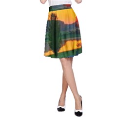 Lake Sunrise A-line Skirt by okhismakingart