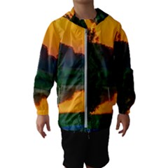 Lake Sunrise Kids  Hooded Windbreaker by okhismakingart