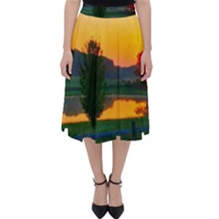 Lake Sunrise Classic Midi Skirt by okhismakingart