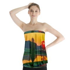 Lake Sunrise Strapless Top by okhismakingart