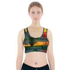 Lake Sunrise Sports Bra With Pocket by okhismakingart