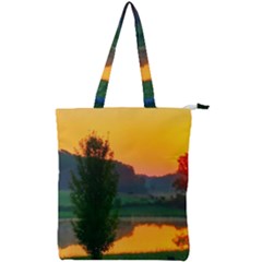 Lake Sunrise Double Zip Up Tote Bag by okhismakingart