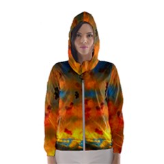 Tie-dye Sky Women s Hooded Windbreaker by okhismakingart