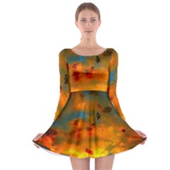 Tie-dye Sky Long Sleeve Skater Dress by okhismakingart