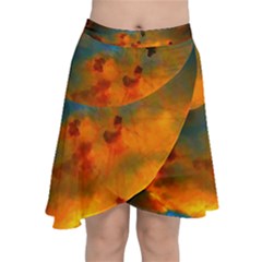 Tie-dye Sky Chiffon Wrap Front Skirt by okhismakingart