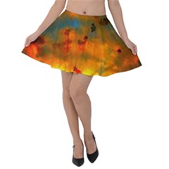 Tie-dye Sky Velvet Skater Skirt