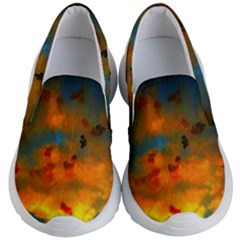 Tie-dye Sky Kids  Lightweight Slip Ons by okhismakingart