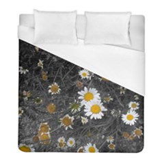 Black And White With Daisies Duvet Cover (full/ Double Size) by okhismakingart