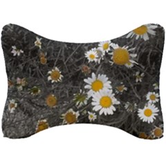 Black And White With Daisies Seat Head Rest Cushion by okhismakingart