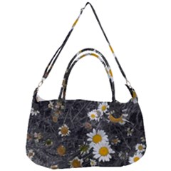 Black And White With Daisies Removal Strap Handbag