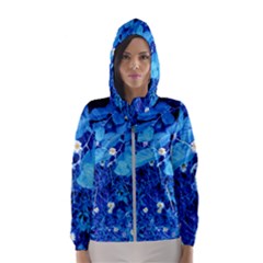 Blue Daisies Women s Hooded Windbreaker by okhismakingart