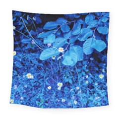 Blue Daisies Square Tapestry (large) by okhismakingart