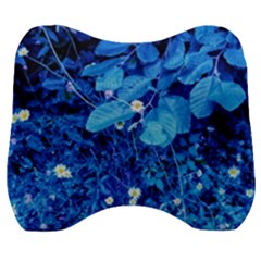 Blue Daisies Velour Head Support Cushion by okhismakingart