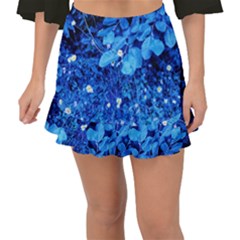 Blue Daisies Fishtail Mini Chiffon Skirt by okhismakingart