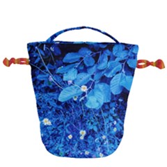 Blue Daisies Drawstring Bucket Bag by okhismakingart