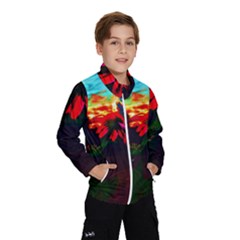 Neon Cone Flower Kids  Windbreaker