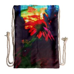 Neon Cone Flower Drawstring Bag (large)