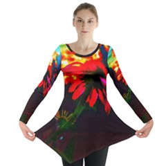 Neon Cone Flower Long Sleeve Tunic 