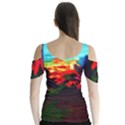 Neon Cone Flower Butterfly Sleeve Cutout Tee  View2