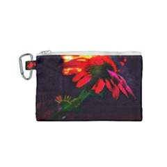 Neon Cone Flower Canvas Cosmetic Bag (small) by okhismakingart