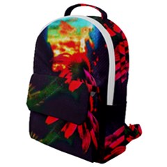 Neon Cone Flower Flap Pocket Backpack (small)