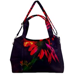 Neon Cone Flower Double Compartment Shoulder Bag